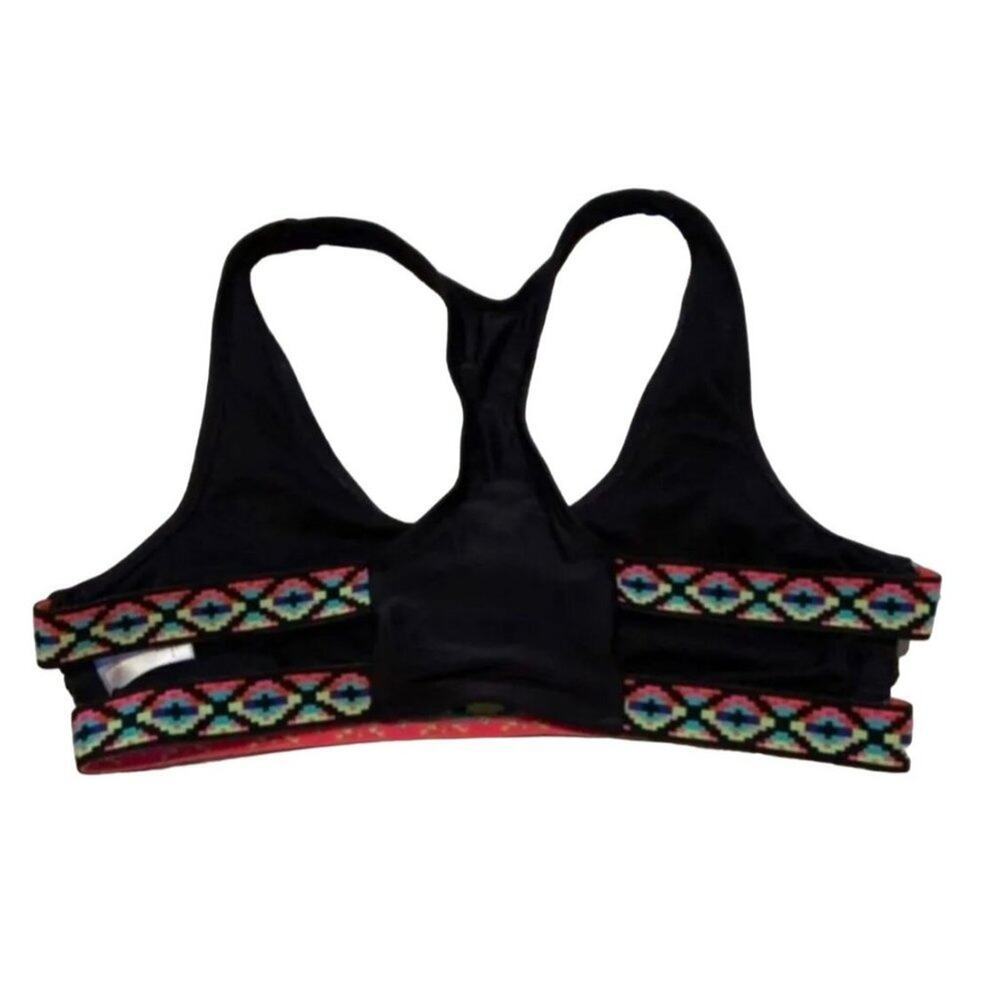 EXHILARATION Women Black w/Multi Color RainbowTrim BikiniTop/Bottom Swim Sz M‎ - Picture 7 of 11